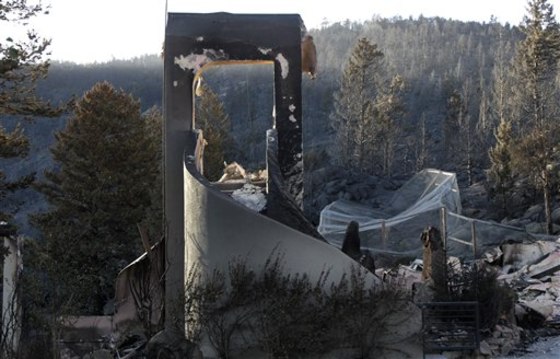A home destroyed by the Fourmile Canyon fire is seen in Gold Hill, west of Boulder, Colo., on Sept. 11.